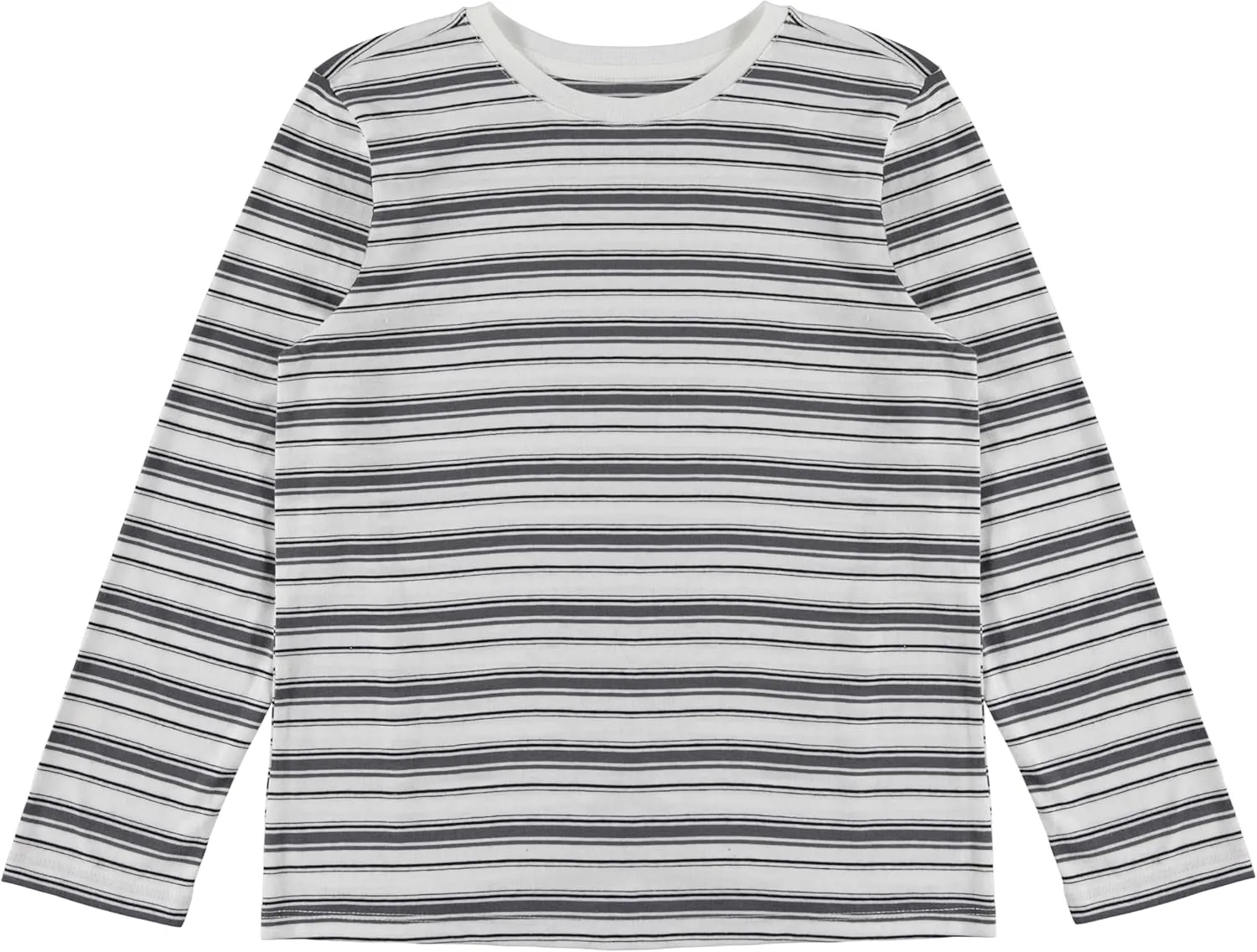 Stitch & Stone Boys 4 Pack Long Sleeve Tops, Soft Cotton Crewneck Tees, Casual Boys’ Clothing, Comfortable Everyday Wear