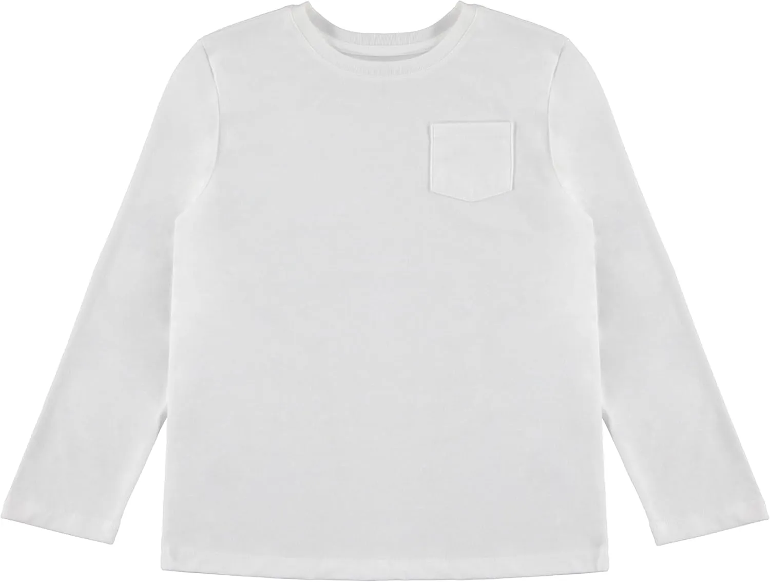 Stitch & Stone Boys 4 Pack Long Sleeve Tops, Soft Cotton Crewneck Tees, Casual Boys’ Clothing, Comfortable Everyday Wear