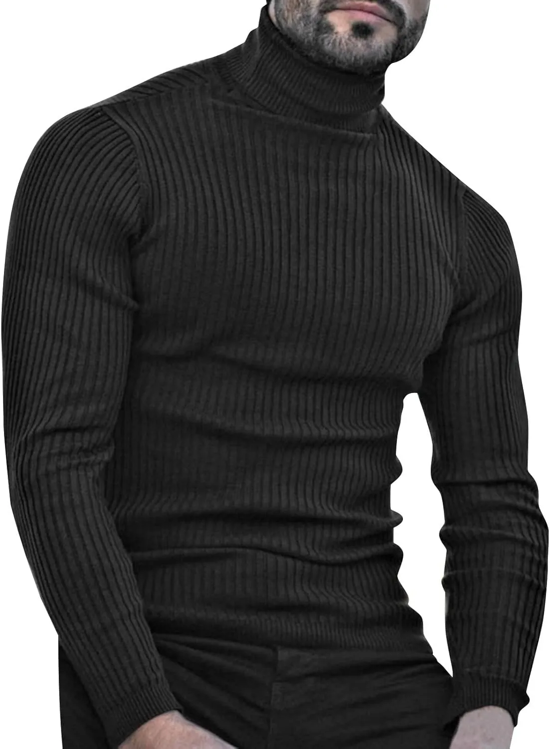 Sweaters for Men Men's Long Sleeve Solid Turtleneck Sweater Casual Pullover Basic Twist Patterned Knitted Sweaters Top