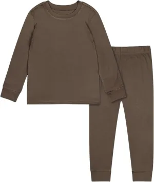 Teach Leanbh Toddler Baby Boys Girls Bamboo Viscose Pajamas Set Round Neck Long Sleeve Snug Fit Sleepwear Pjs 12M-5Y