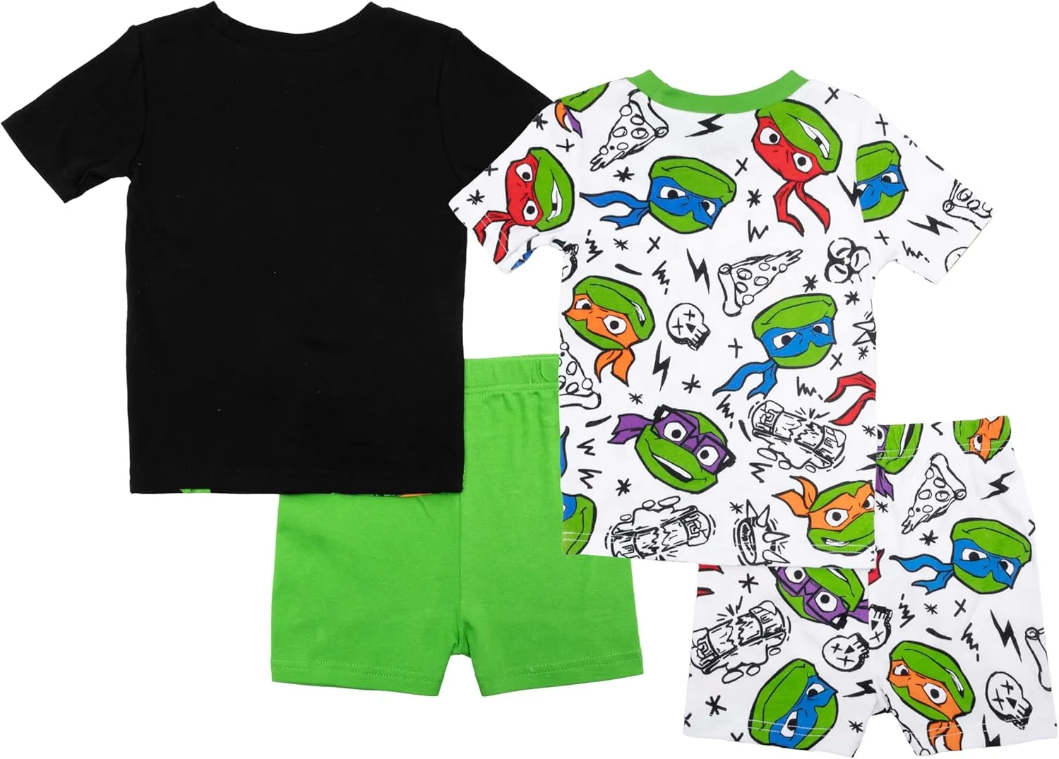 Teenage Mutant Ninja Turtles Boys' 4-Piece Snug-fit Cotton Pajama Set, Soft & Cute for Kids