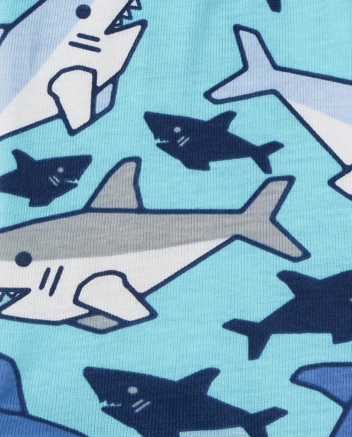 The Children's Place Baby Boys' Jaw and Fin Short Sleeve Top and Shorts Snug Fit 100% Cotton Pajama Set 2 pack