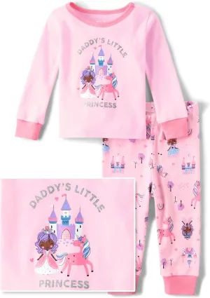 The Children's Place Baby Girl's and Toddler Long Sleeve Top and Pants Snug Fit 100% Cotton 2 Piece Pajama Set
