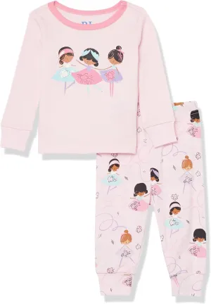 The Children's Place Baby Girls' and Toddler Long Sleeve Top and Pants Snug Fit 100% Cotton 2 Piece Pajama Sleepwear Set