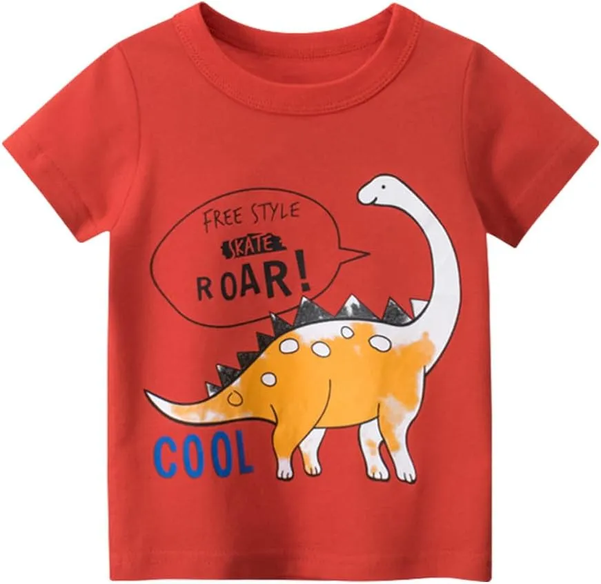 Toddler Boys Shirts Short-Sleeve Little Kids t Shirts Boys' Tops, Tees & Shirts Graphic TEE Age for 2-7 Years 4-Pack