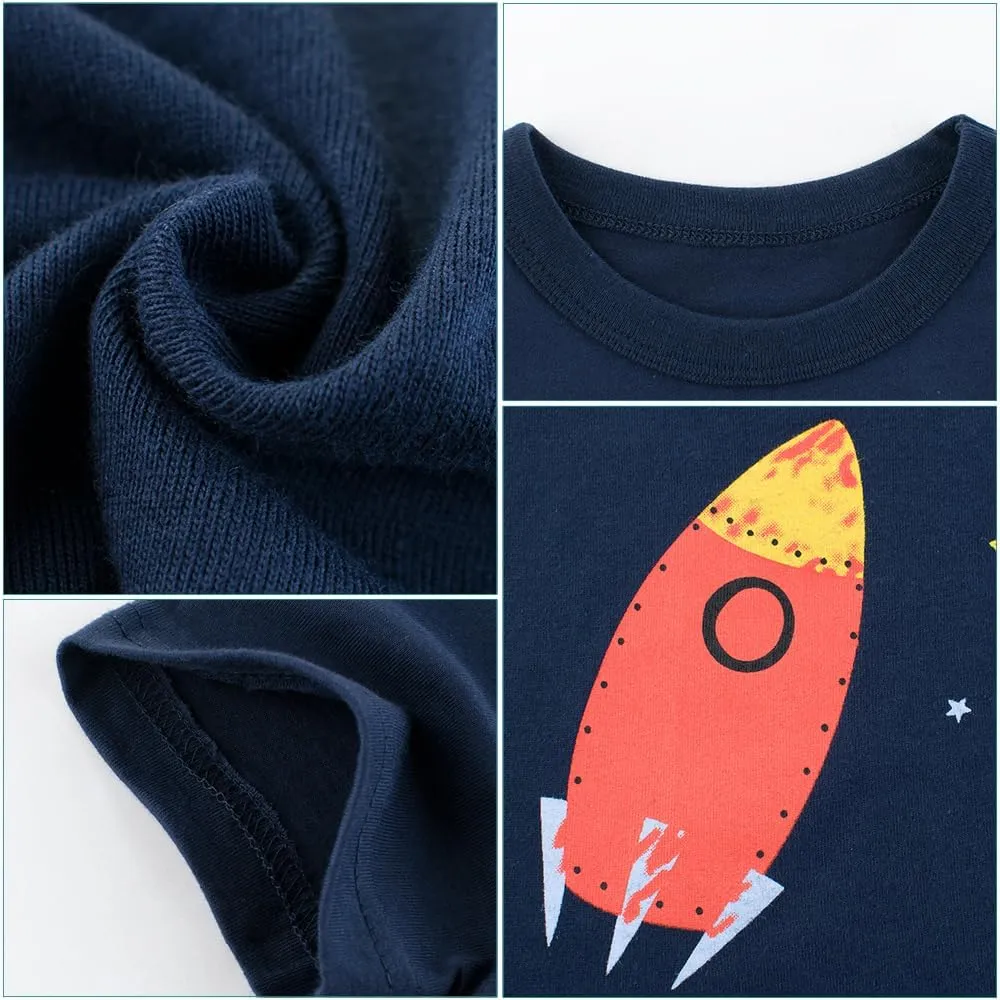 Toddler Boys Shirts Short-Sleeve Little Kids t Shirts Boys' Tops, Tees & Shirts Graphic TEE Age for 2-7 Years 4-Pack