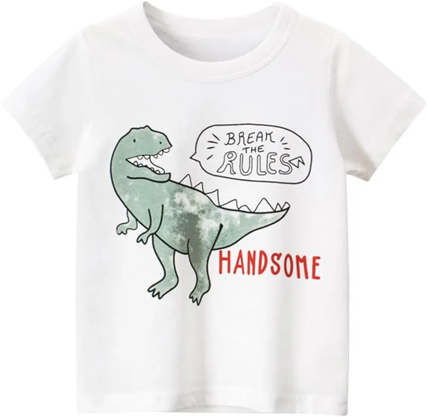 Toddler Boys Shirts Short-Sleeve Little Kids t Shirts Boys' Tops, Tees & Shirts Graphic TEE Age for 2-7 Years 4-Pack