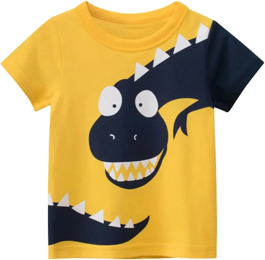 Toddler Boys Shirts Short-Sleeve Little Kids t Shirts Boys' Tops, Tees & Shirts Graphic TEE Age for 2-7 Years 4-Pack