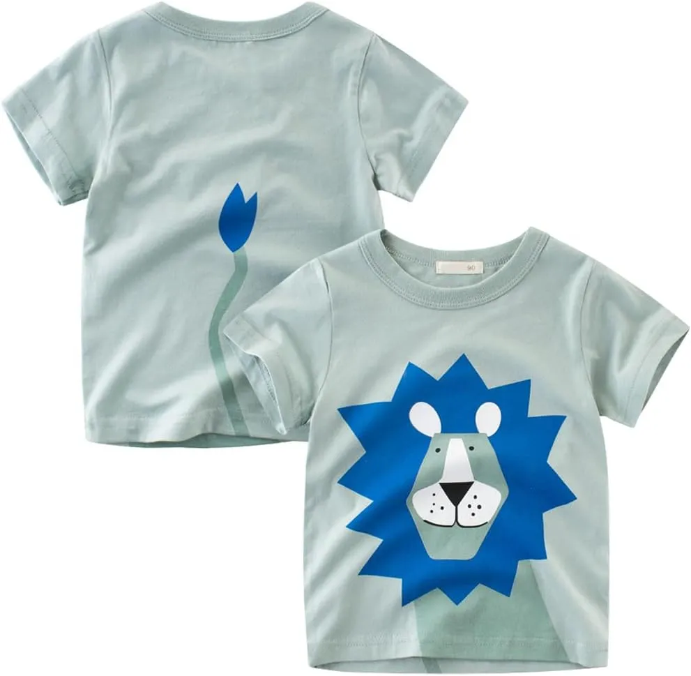 Toddler Boys Shirts Short-Sleeve Little Kids t Shirts Boys' Tops, Tees & Shirts Graphic TEE Age for 2-7 Years 4-Pack