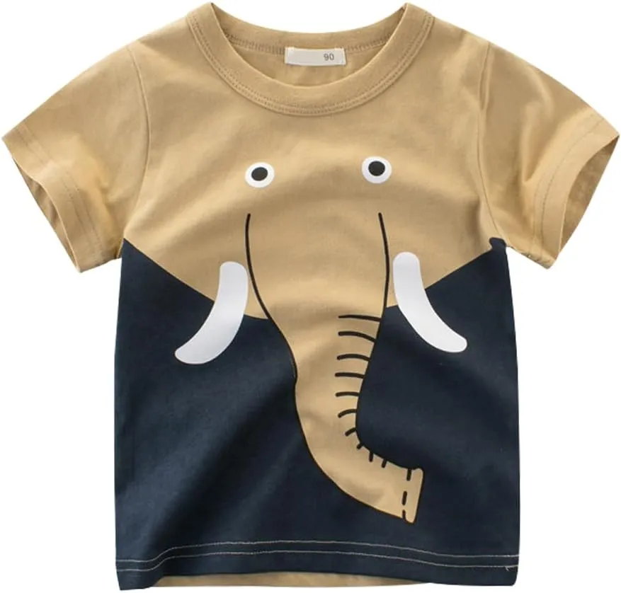 Toddler Boys Shirts Short-Sleeve Little Kids t Shirts Boys' Tops, Tees & Shirts Graphic TEE Age for 2-7 Years 4-Pack