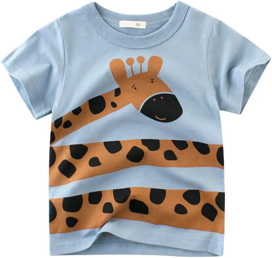 Toddler Boys Shirts Short-Sleeve Little Kids t Shirts Boys' Tops, Tees & Shirts Graphic TEE Age for 2-7 Years 4-Pack