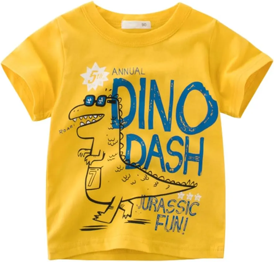 Toddler Boys Shirts Short-Sleeve Little Kids t Shirts Boys' Tops, Tees & Shirts Graphic TEE Age for 2-7 Years 4-Pack