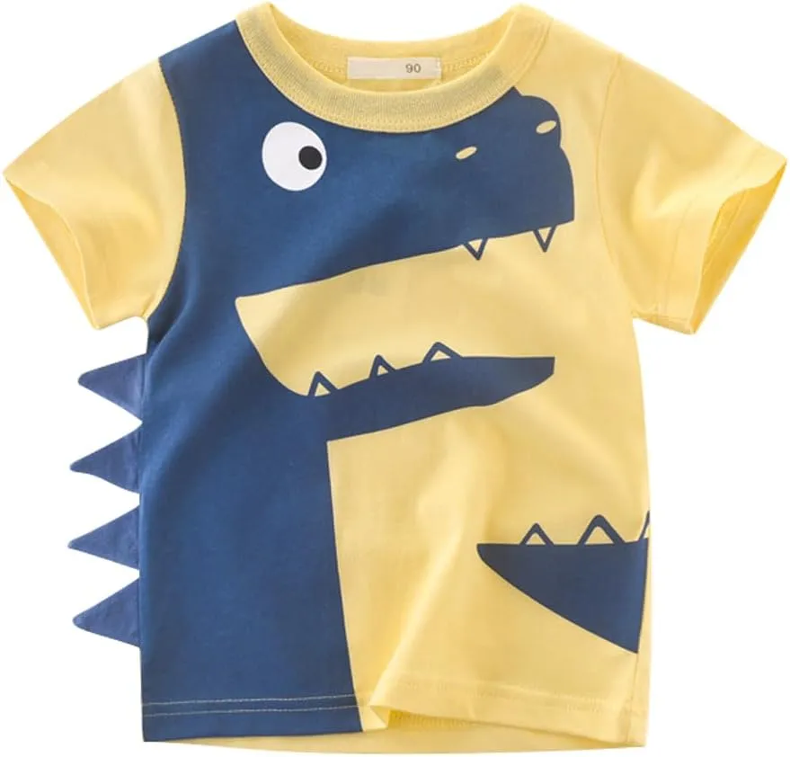 Toddler Boys Shirts Short-Sleeve Little Kids t Shirts Boys' Tops, Tees & Shirts Graphic TEE Age for 2-7 Years 4-Pack
