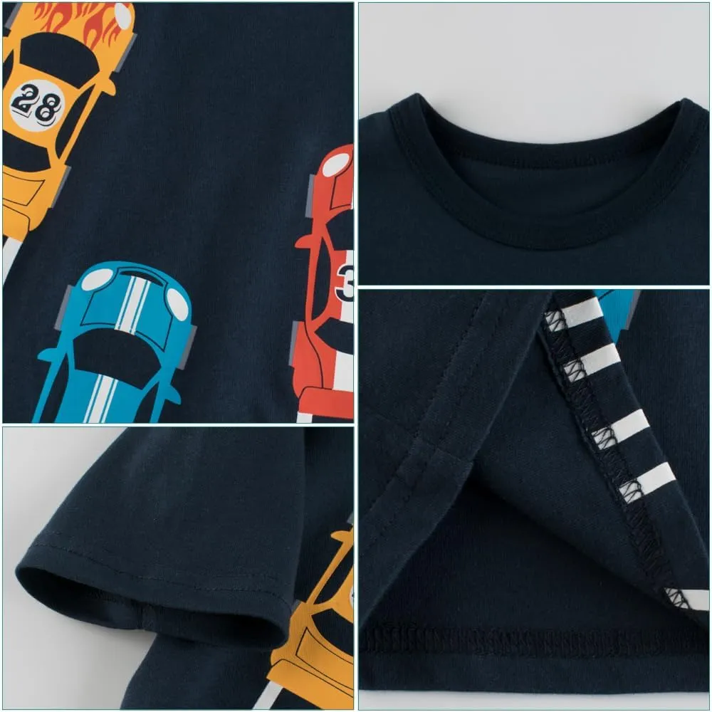Toddler Boys Shirts Short-Sleeve Little Kids t Shirts Boys' Tops, Tees & Shirts Graphic TEE Age for 2-7 Years 4-Pack