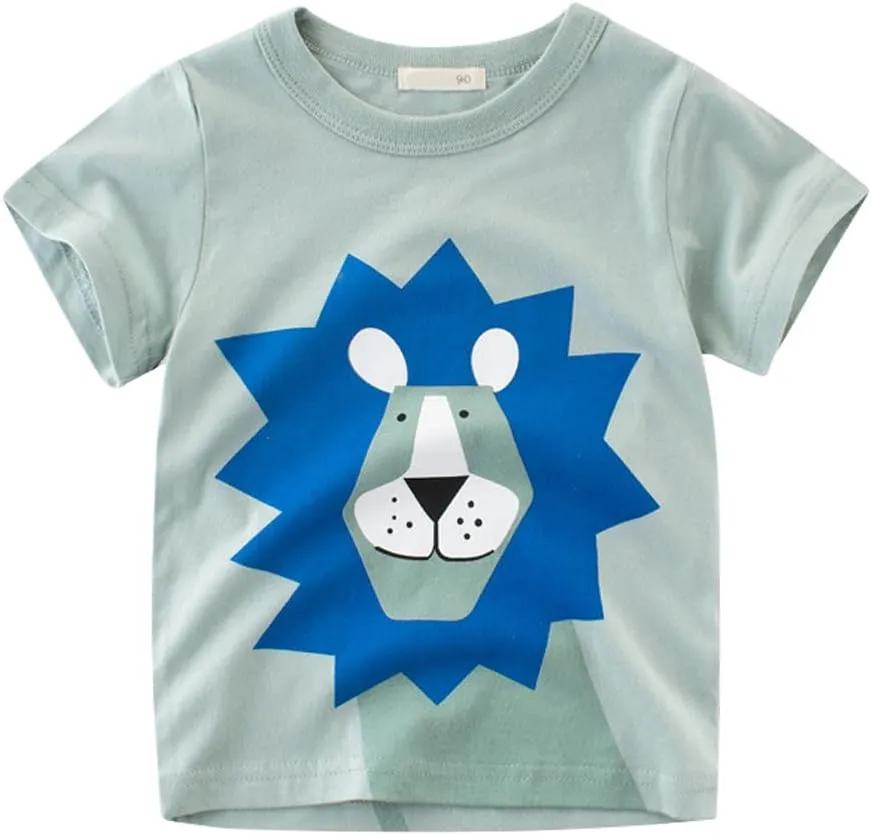 Toddler Boys Shirts Short-Sleeve Little Kids t Shirts Boys' Tops, Tees & Shirts Graphic TEE Age for 2-7 Years 4-Pack