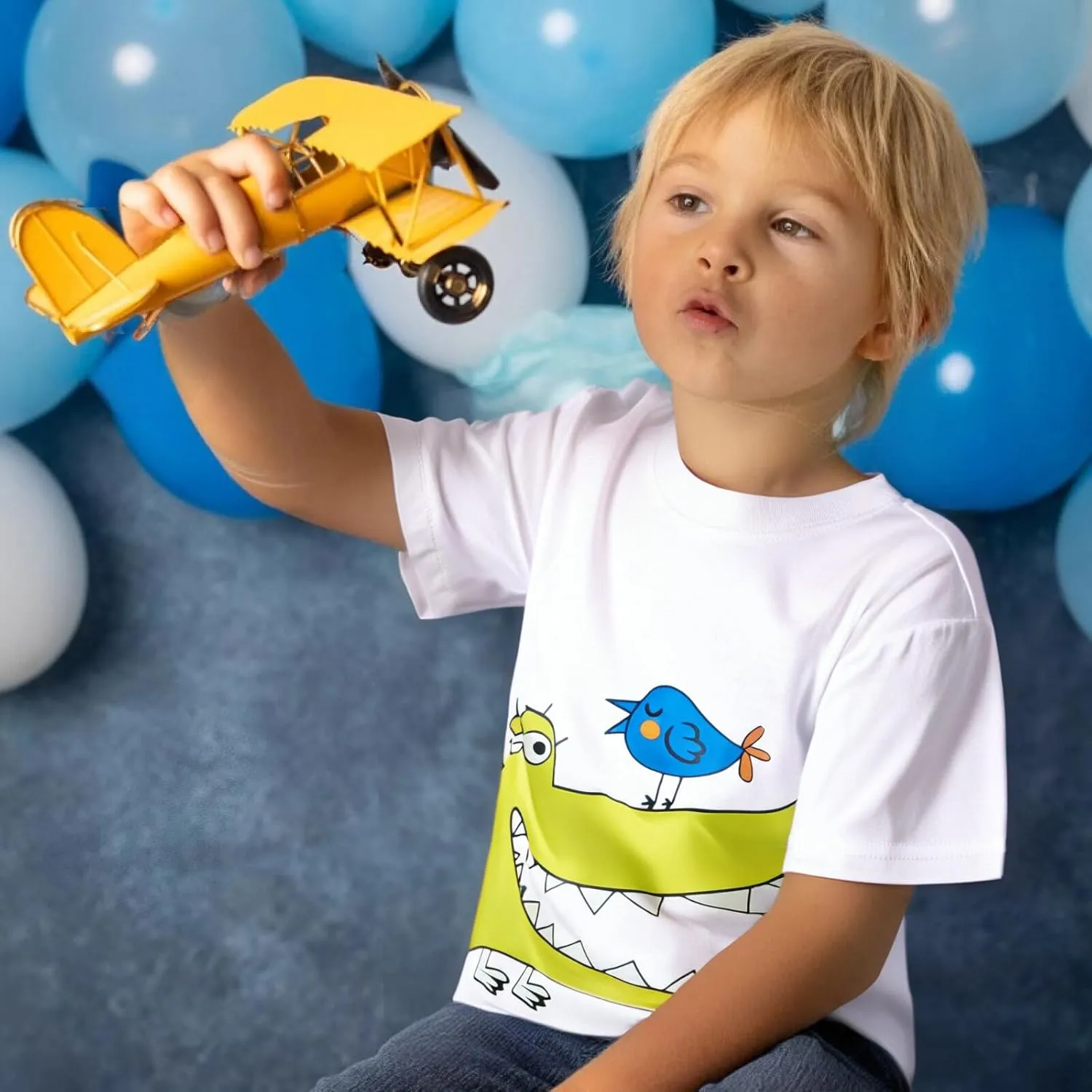 Toddler Boys Shirts Short-Sleeve Little Kids t Shirts Boys' Tops, Tees & Shirts Graphic TEE Age for 2-7 Years 4-Pack