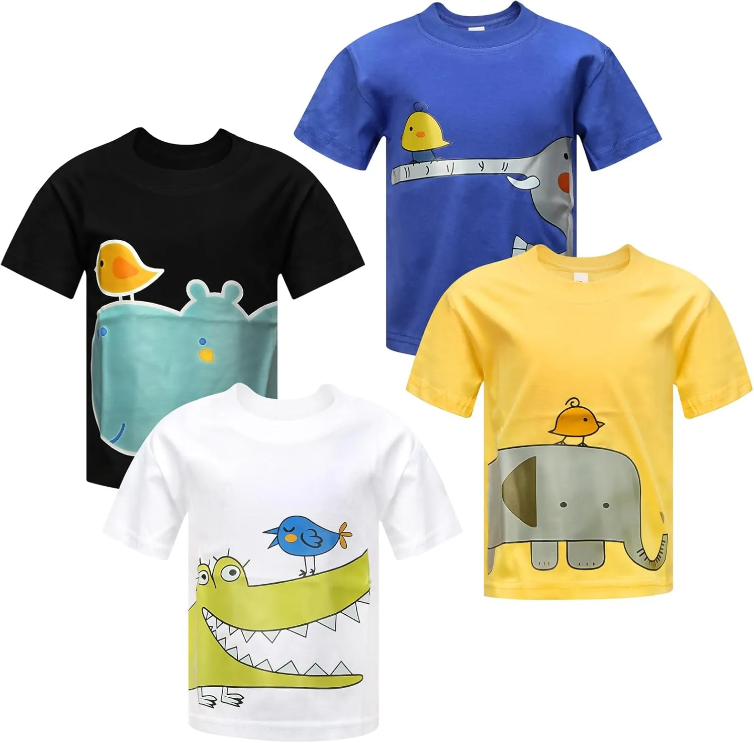 Toddler Boys Shirts Short-Sleeve Little Kids t Shirts Boys' Tops, Tees & Shirts Graphic TEE Age for 2-7 Years 4-Pack