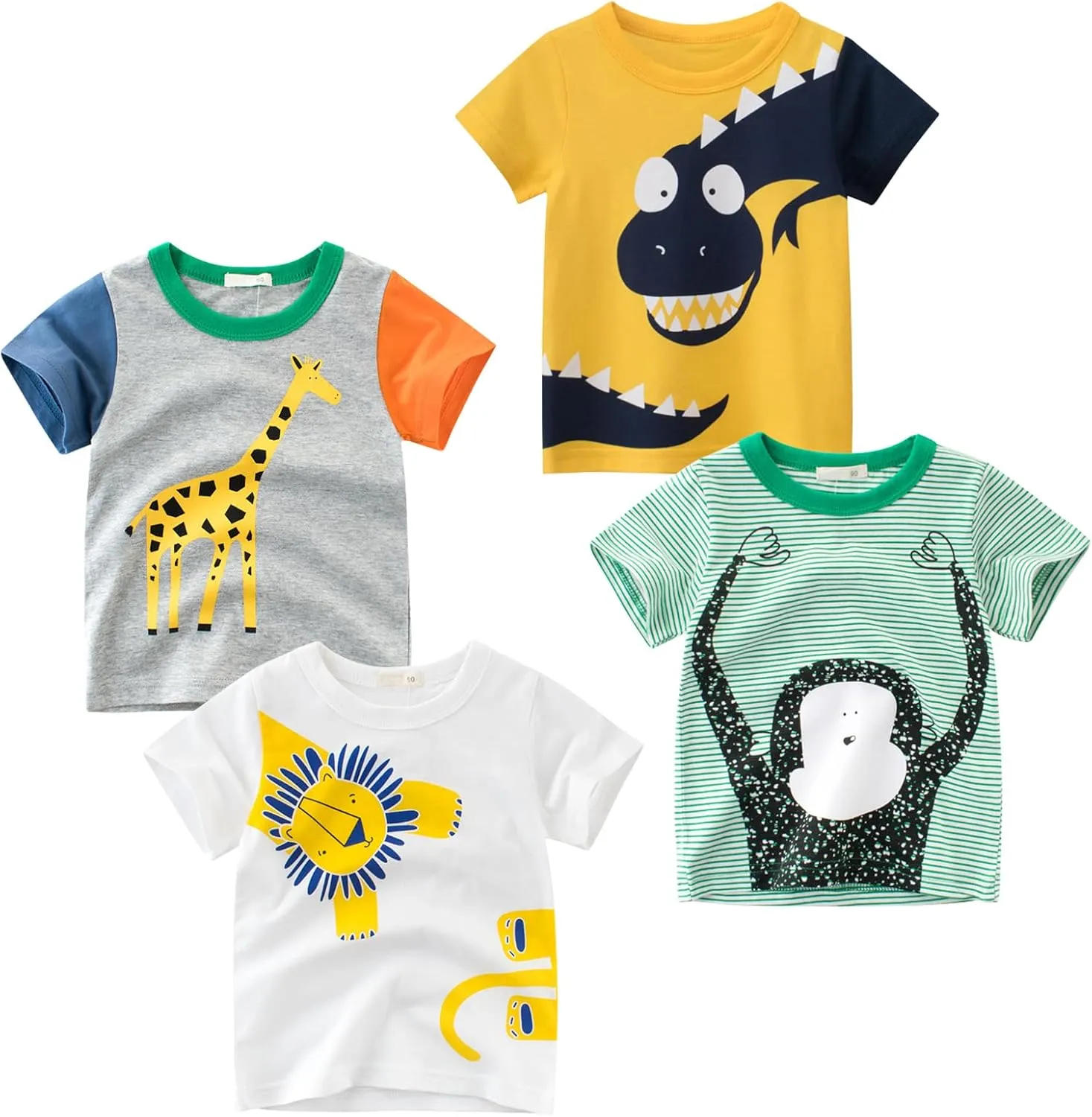 Toddler Boys Shirts Short-Sleeve Little Kids t Shirts Boys' Tops, Tees & Shirts Graphic TEE Age for 2-7 Years 4-Pack