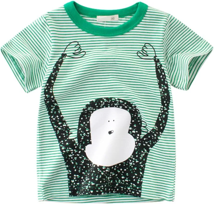 Toddler Boys Shirts Short-Sleeve Little Kids t Shirts Boys' Tops, Tees & Shirts Graphic TEE Age for 2-7 Years 4-Pack