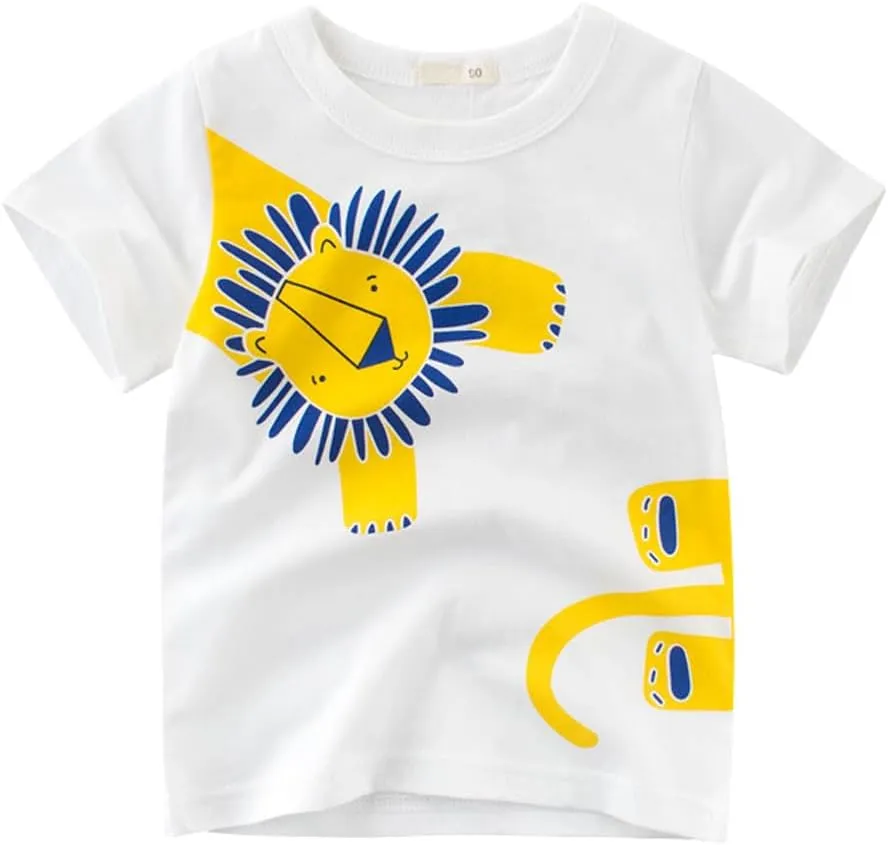 Toddler Boys Shirts Short-Sleeve Little Kids t Shirts Boys' Tops, Tees & Shirts Graphic TEE Age for 2-7 Years 4-Pack