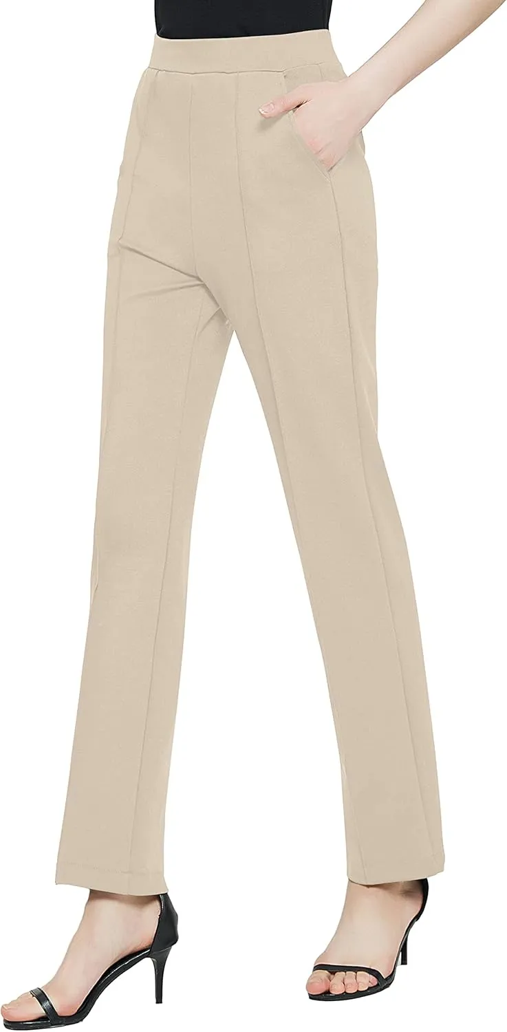 Urban CoCo Women's Yoga Dress Pants Stretchy Casual Slacks Straight Leg Work Pants with Pockets