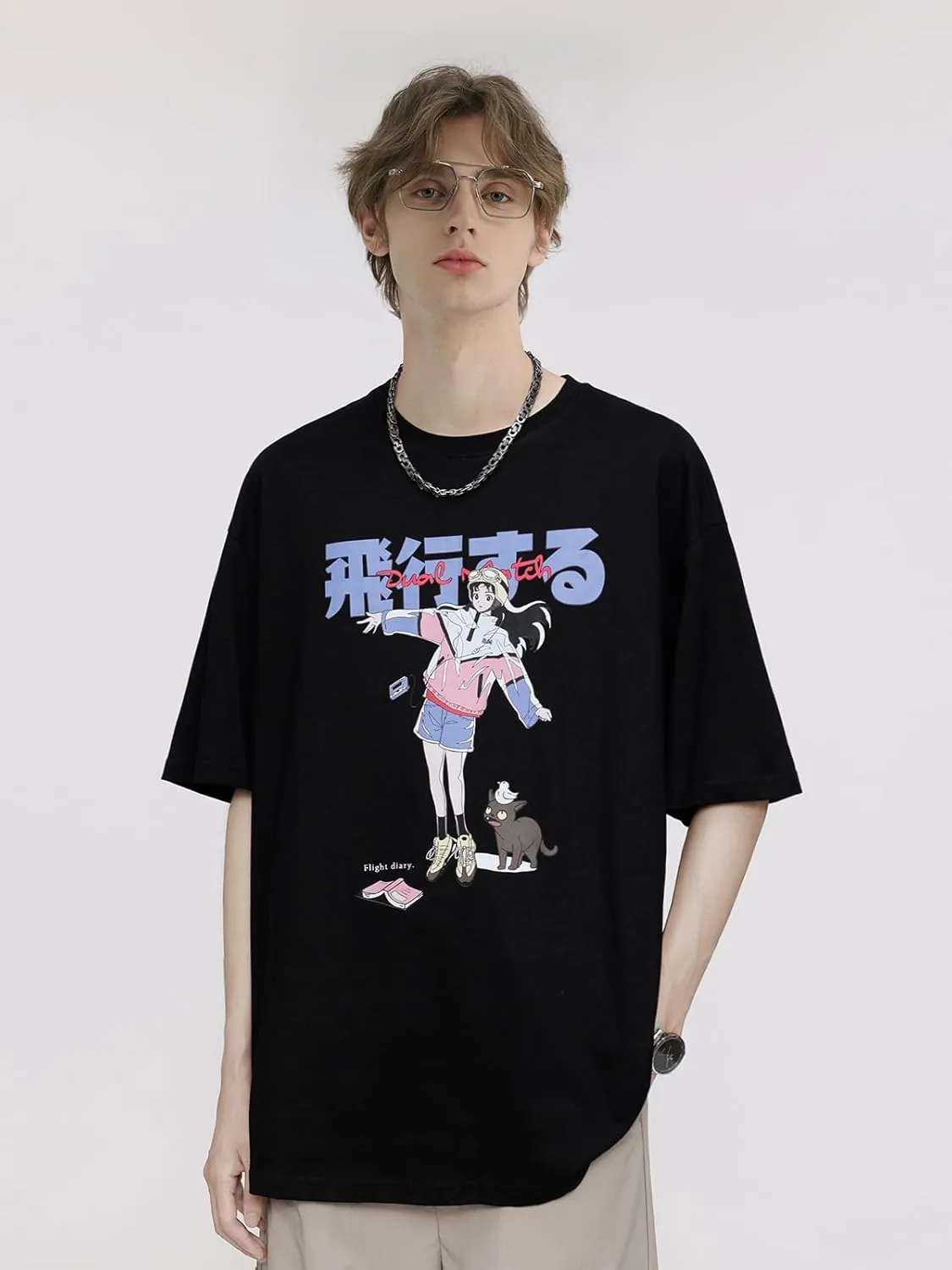 Vamtac Graphic Tees Mens Graphic T-Shirts Japanese Y2k Shirt Vintage Tee Harajuku Shirt Unisex Streetwear Tops