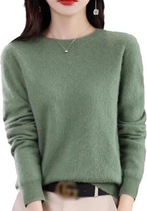 Visulong Cashmere Sweaters, Cashmere Sweaters for Women, Soft Warm Knit Jumpers Trendy