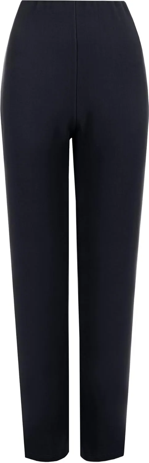 WearAll Womens Plus Size Stretch Ribbed Trousers Ladies Straight Leg Pants Sizes 8-22