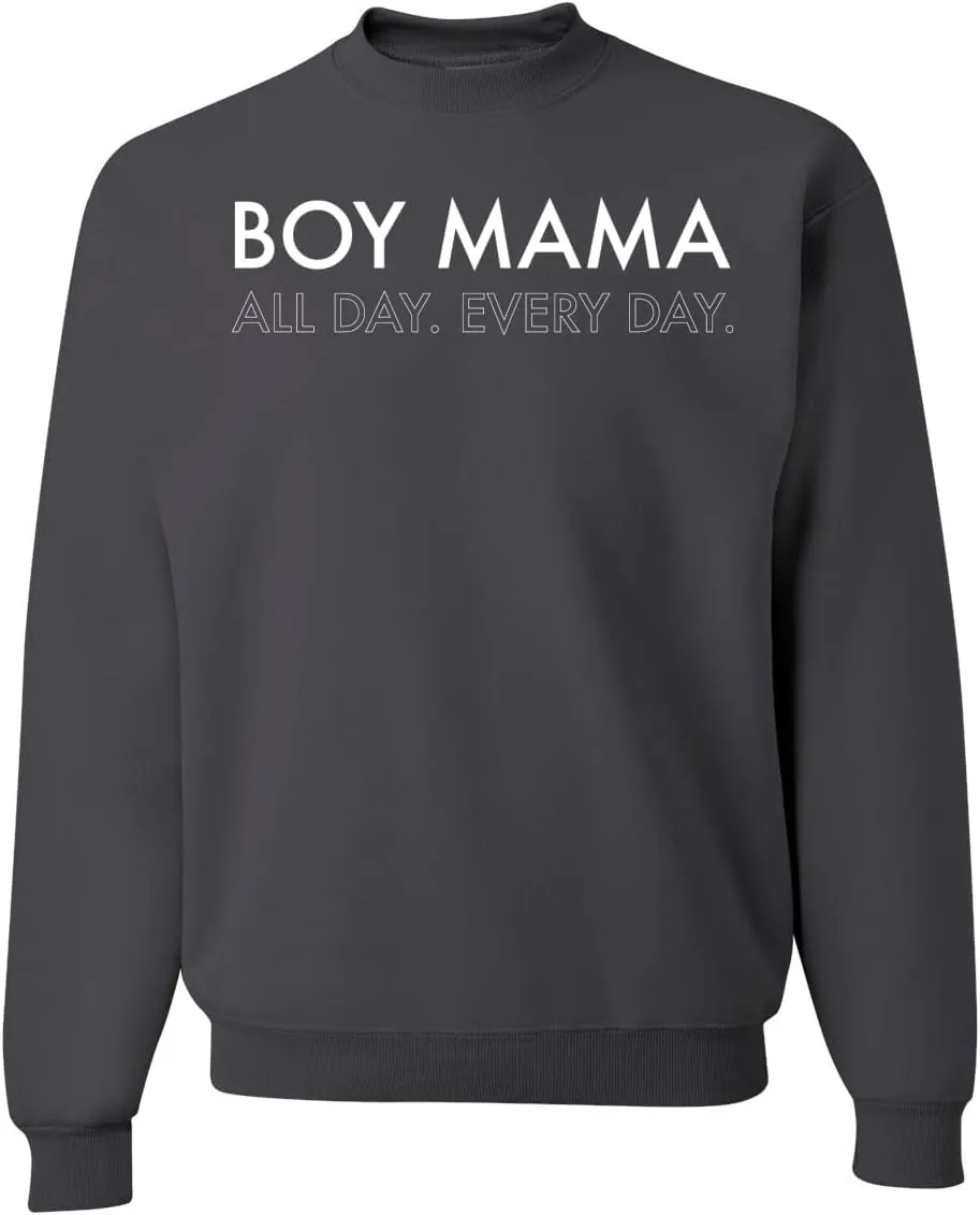 Wild Bobby Boy Mama All Day Everyday Mom Son Gift Mother's Day Unisex Crewneck Graphic Sweatshirt
