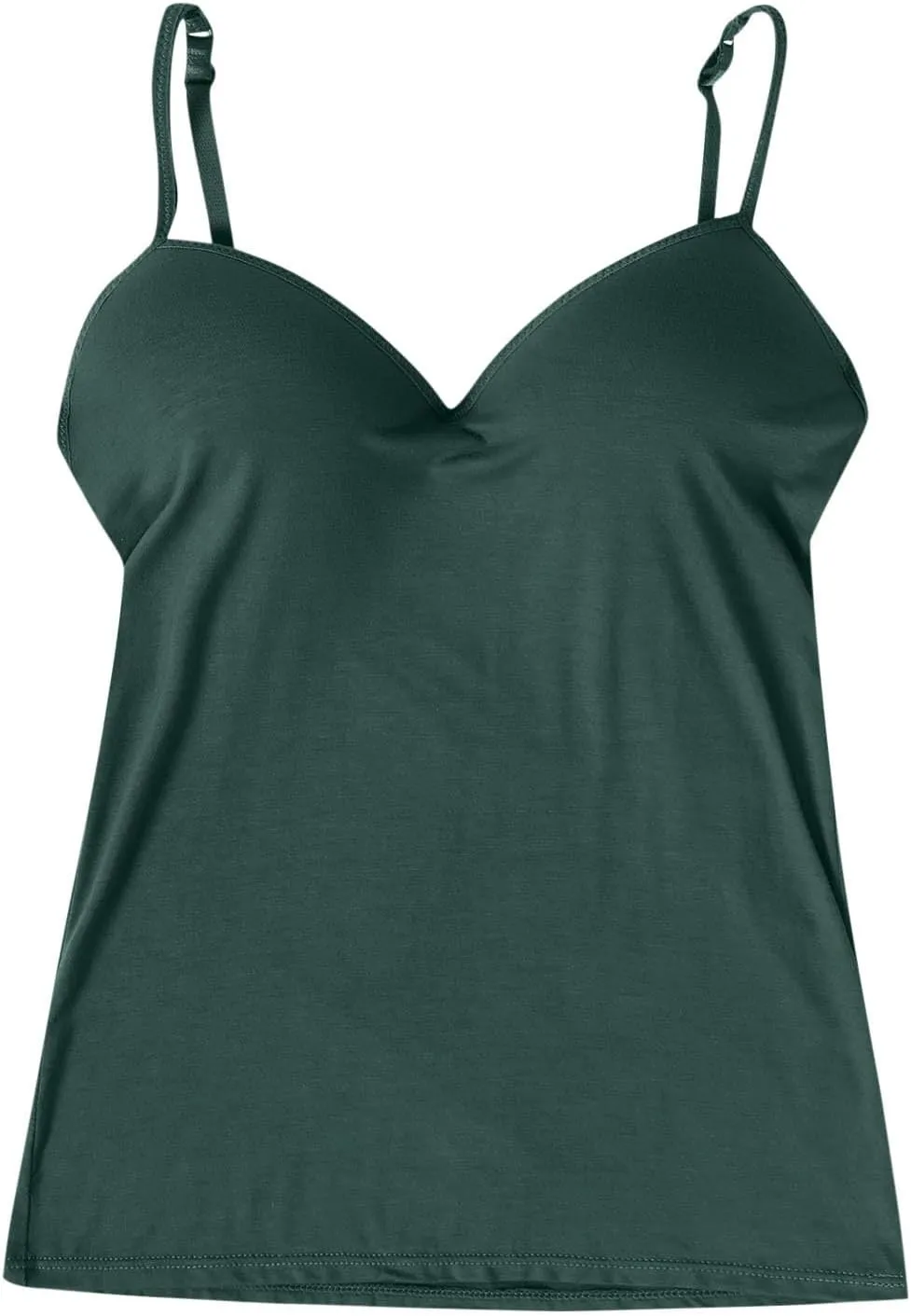 Women's Camisole Tops with Shelf Bra Adjustable Spaghetti Strap Cami Shirts Slim Fitted Tanks Basic Undershirts