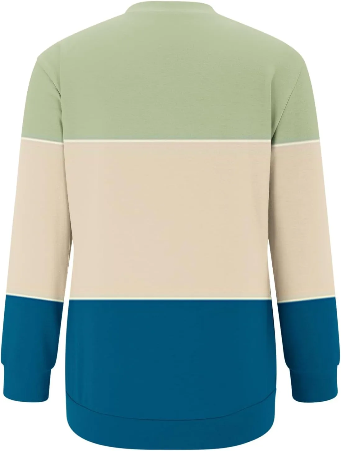 Women's Casual Long Sleeve Shirts Color Block/Solid Blouses Crewneck Sweatshirts Cute Loose Fit Pullovers Tops with Pockets