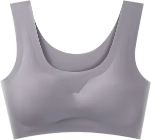 Womens Sport Bras Comfy Ice Silk Full Coverage Seamless Bra Yoga Gym Running Workout Bras No Underwire Everyday Bra