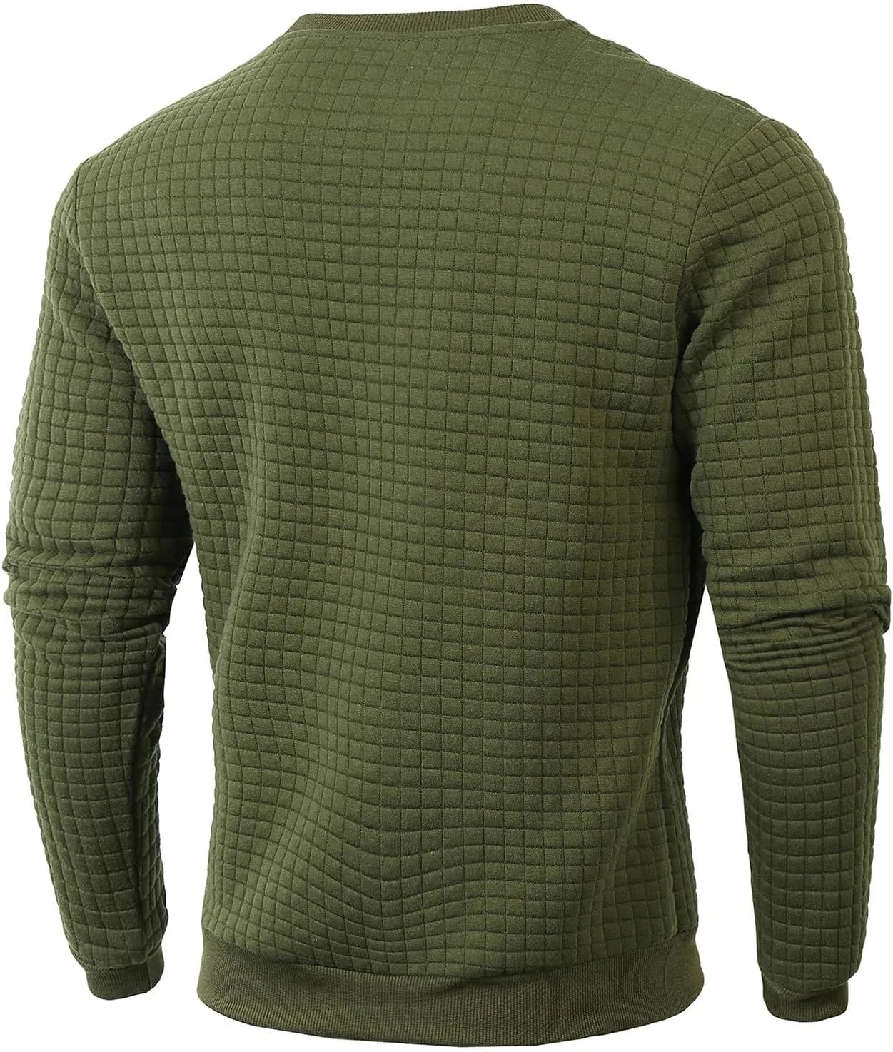 Ymosrh Mens Athletic Sweatshirts Pullover Plaid Jacquard Long Sleeve Solid Color Casual Workout Sweat Shirts