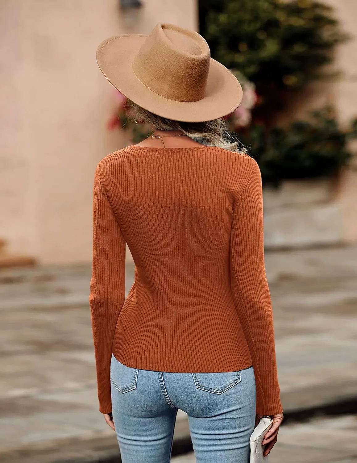 Zeagoo Sweaters for Women 2024 Knit Trendy Long Sleeve Lightweight Slim Fit Pullover Cutout Tops S-XXL