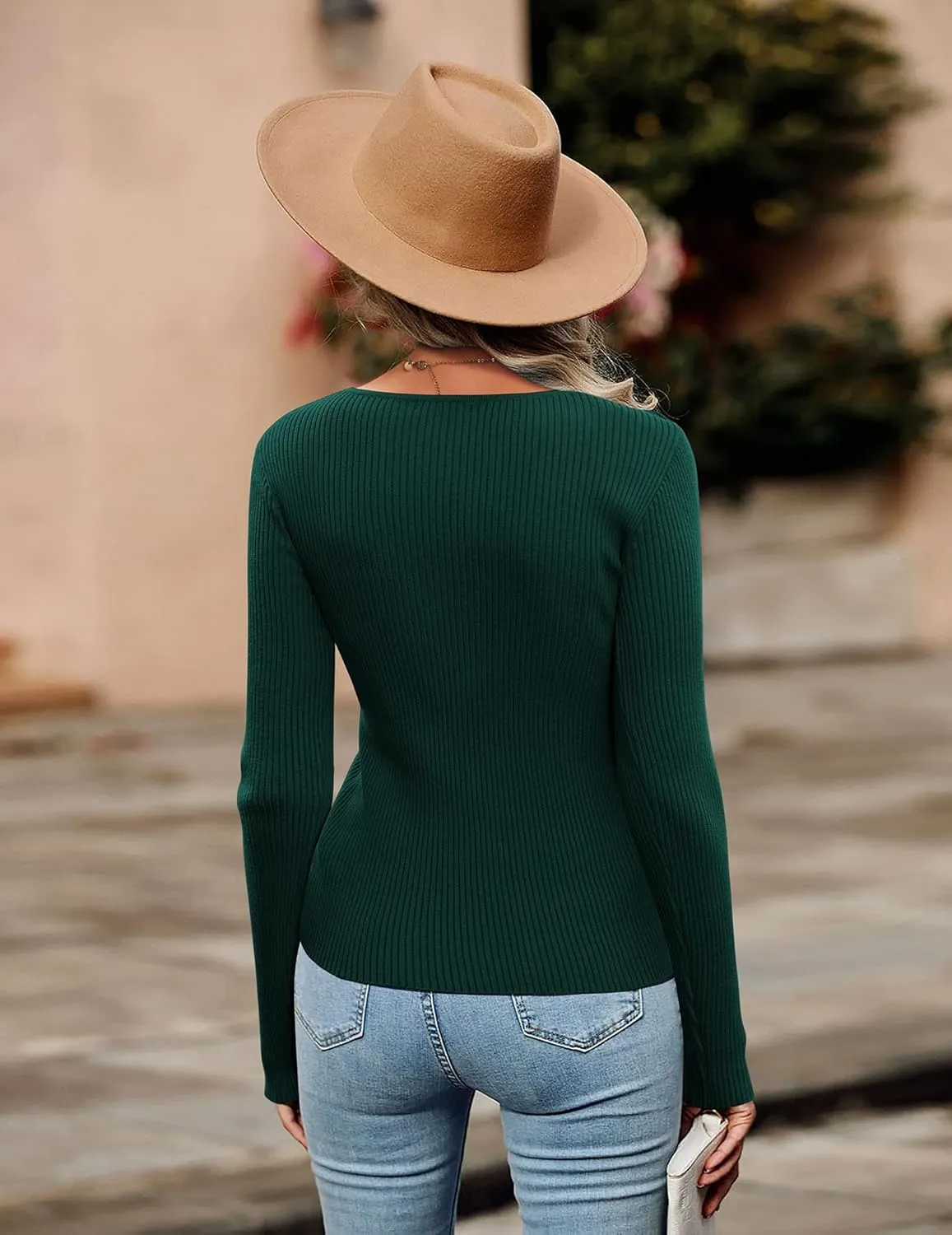 Zeagoo Sweaters for Women 2024 Knit Trendy Long Sleeve Lightweight Slim Fit Pullover Cutout Tops S-XXL