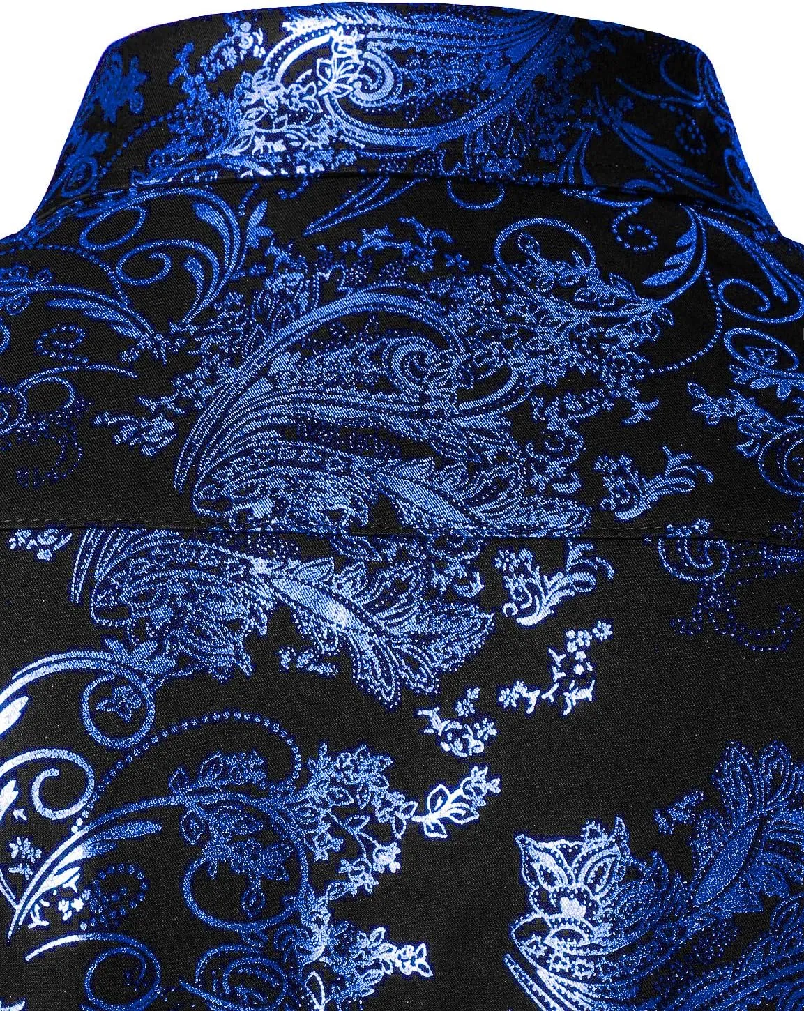 ZEROYAA Men's Luxury Paisley Dress Shirt Shiny Floral Printed Button Down Shirts for Party Prom
