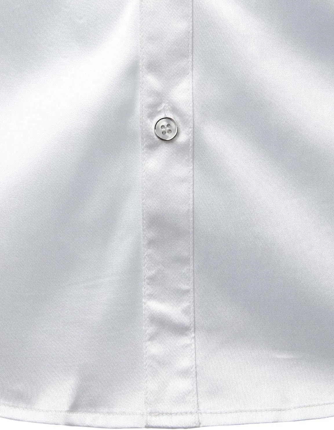 ZEROYAA Men's Shiny Sequins Design Silk Like Satin Button Up Disco Party Dress Shirts