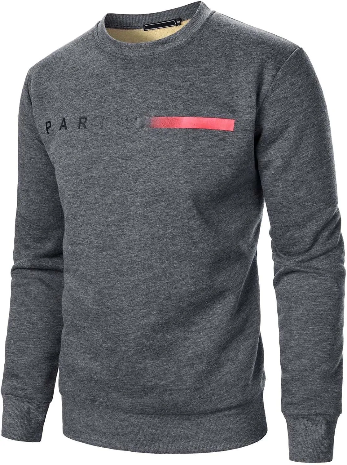 ZYXTIM Men's Sherpa Lined Sweatshirt Fleece Crewneck Long Sleeve Thermal Thick Winter Pullover Top Sweater Warm John Shirts